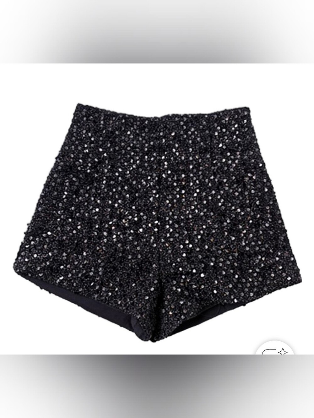 4/$20 Black Sequin Women's High-Waist Shorts